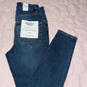 Good American Women's  Blue Skinny Jeans tummy thech